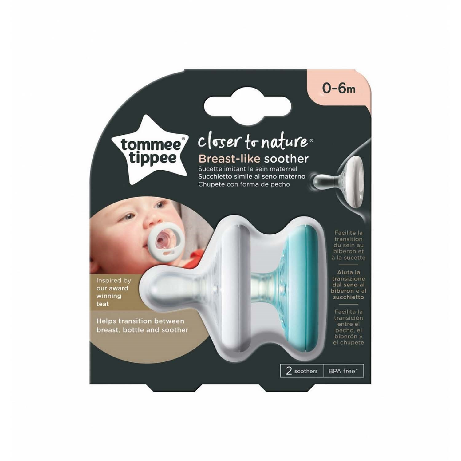 Tommee Tippee 2'li Breast-like Emzik 0-6 Ay 43344005 Beyaz-Turkuaz