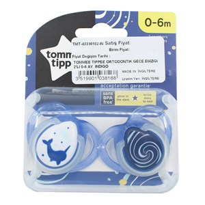 Tommee Tippee Night Time 2'li Gece Emziği 0-6 Ay İndigo