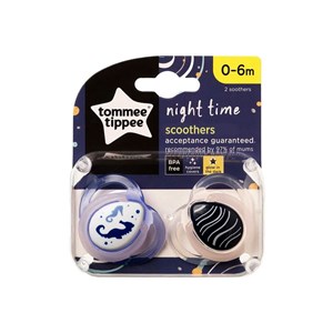 Tommee Tippee Night Time 2'li Gece Emziği 0-6 Ay Lila