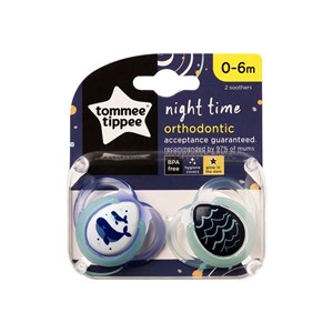 Tommee Tippee Night Time 2'li Gece Emziği 0-6 Ay Turkuaz