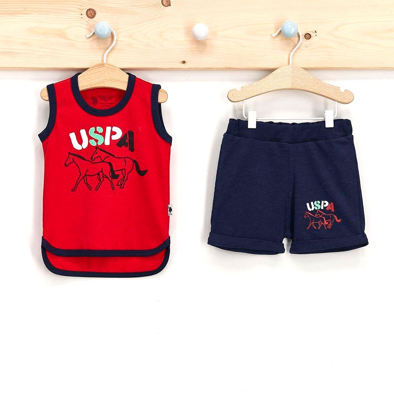 U.S. Polo Assn 2'li Bebek Atlet Takımı USB269 Kırmızı