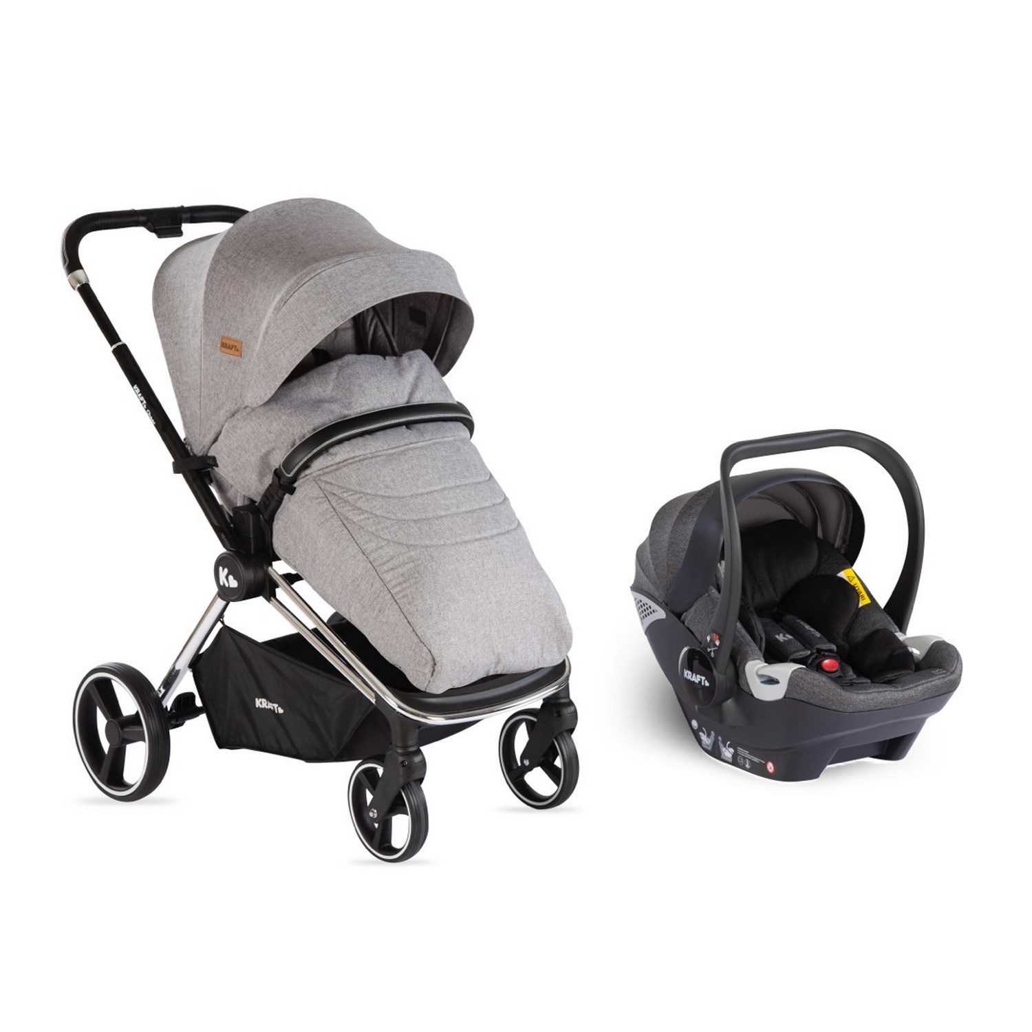 Kraft Cheer Travel Sistem Bebek Arabası Light Grey