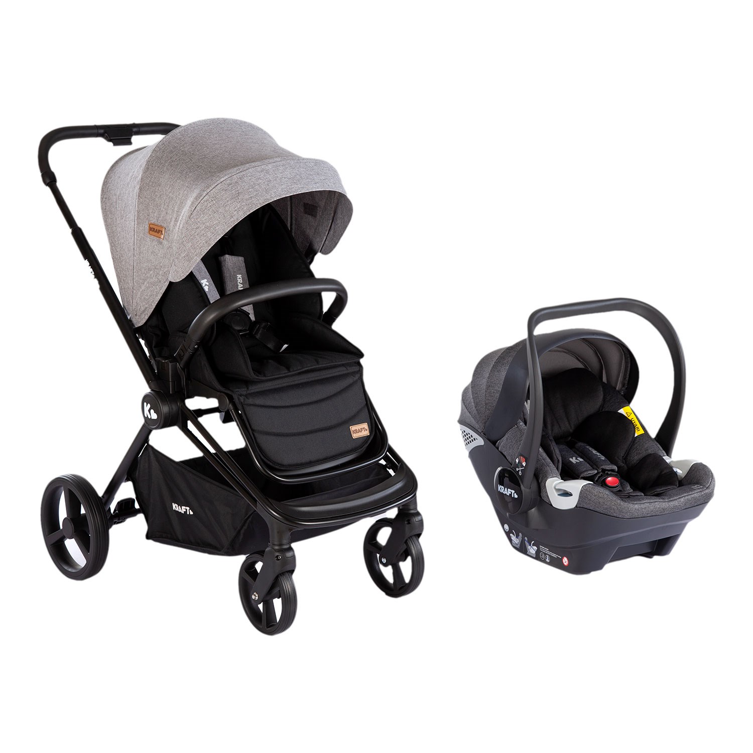 Kraft Bliss Travel Sistem Bebek Arabası Light Grey