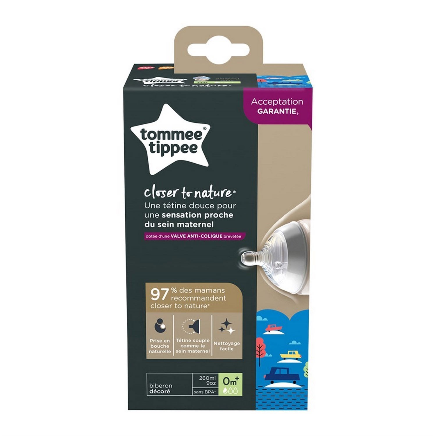 Tommee Tippee PP Closer to Nature Biberon 260 ml Mavi