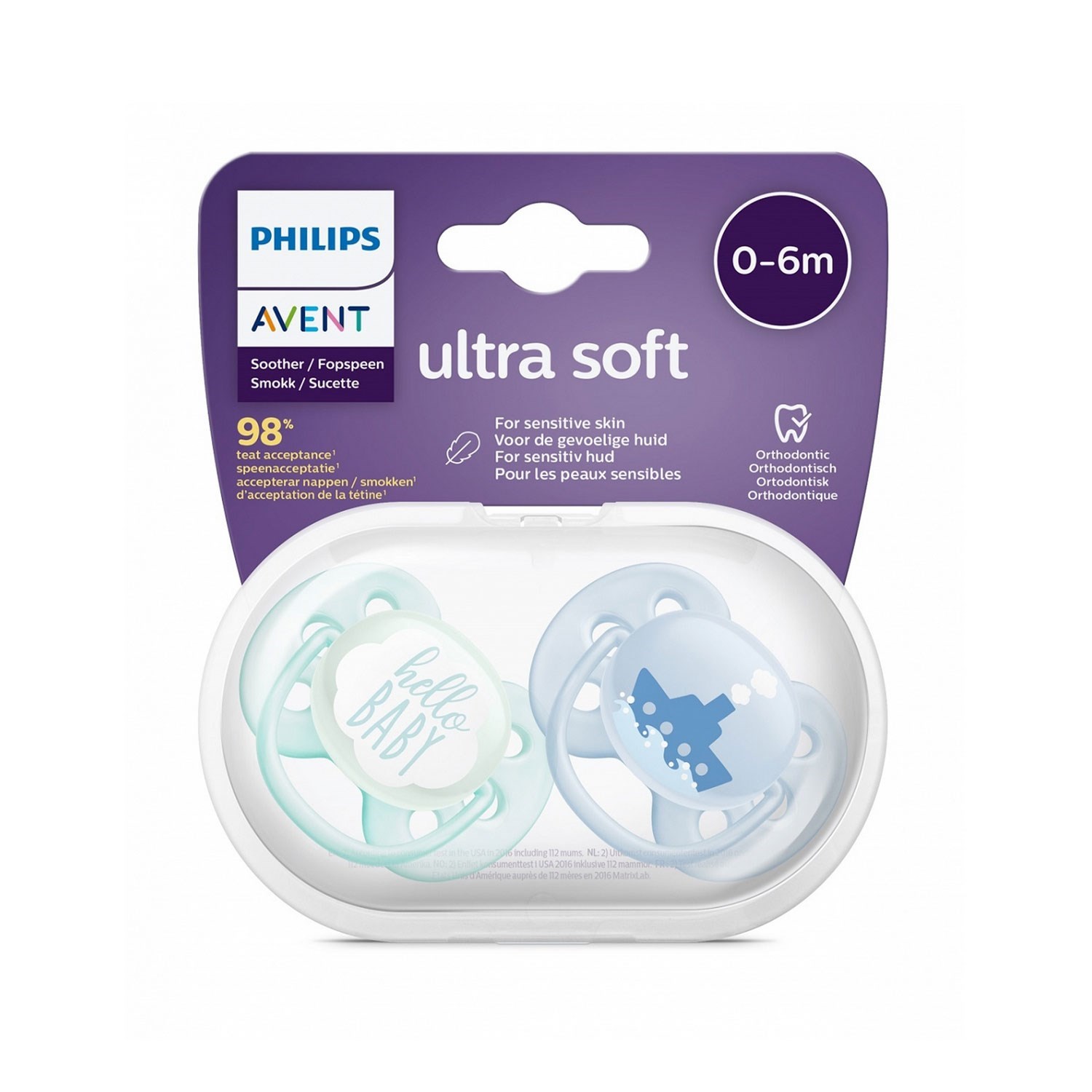 Philips Avent Ultra Soft Emzik 0-6 Ay SCF222-01 Mavi-Turkuaz