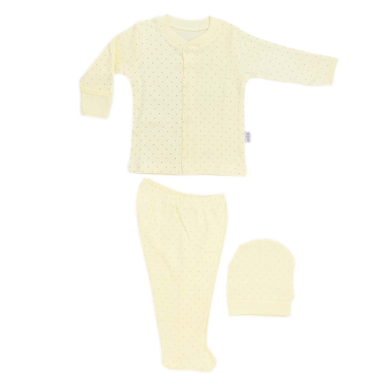 Sebi Bebe Nokta Puanlı Bebek Pijama Takımı 2263 Sarı