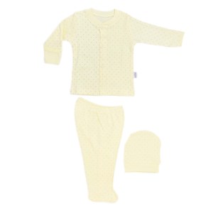 Sebi Bebe Nokta Puanlı Bebek Pijama Takımı 2263 Sarı