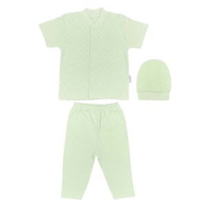 Sebi Bebe Nokta Puanlı Kısa Kollu Pijama Takımı 2264 Yeşil
