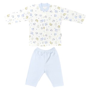 Sebi Bebe Sincap Baskılı Bebek Pijama Takımı 2326 Mavi