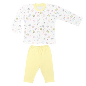 Sebi Bebe Sincap Baskılı Bebek Pijama Takımı 2326 Sarı