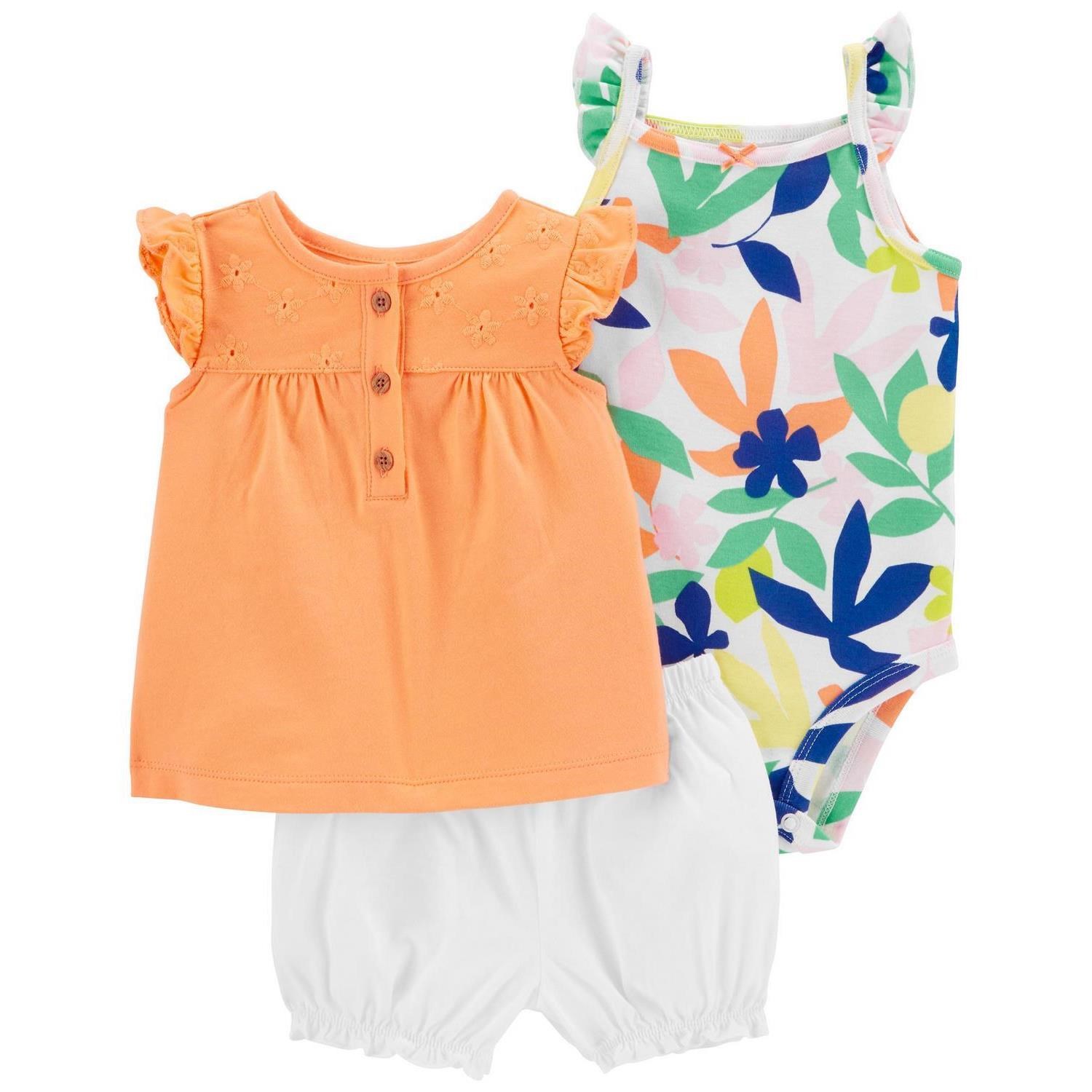 Carter's 3'lü Bluz Body Şort Seti 1N040210 Turuncu