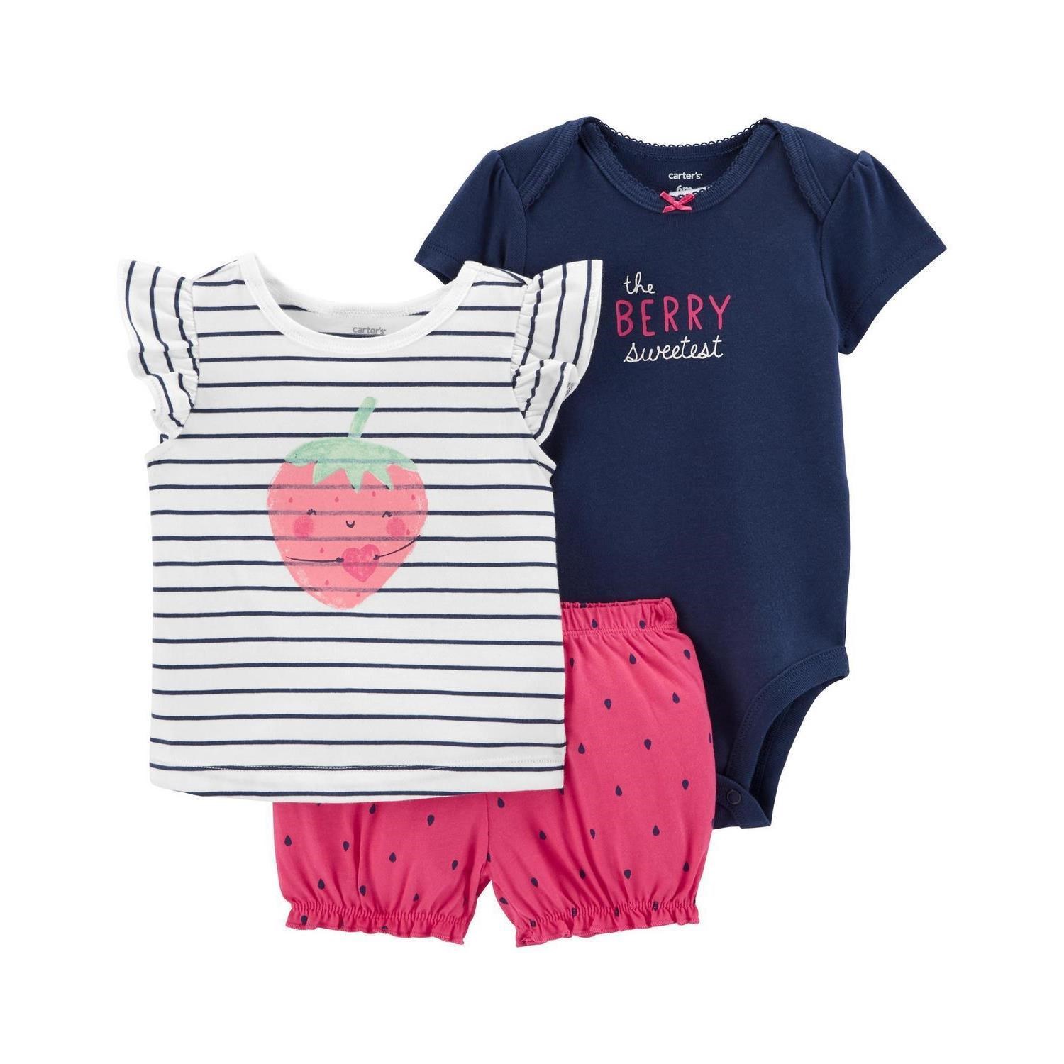 Carter's 3'lü Bluz Body Şort Seti 1N041210 Çok Renkli