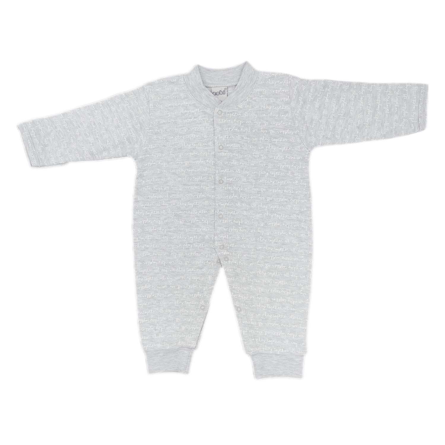 Sebi Bebe El Yazılı Bebek Tulumu 4044 Gri