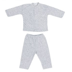 Sebi Bebe Nokta Puanlı Kısa Kollu Pijama Takımı 2328 Gri