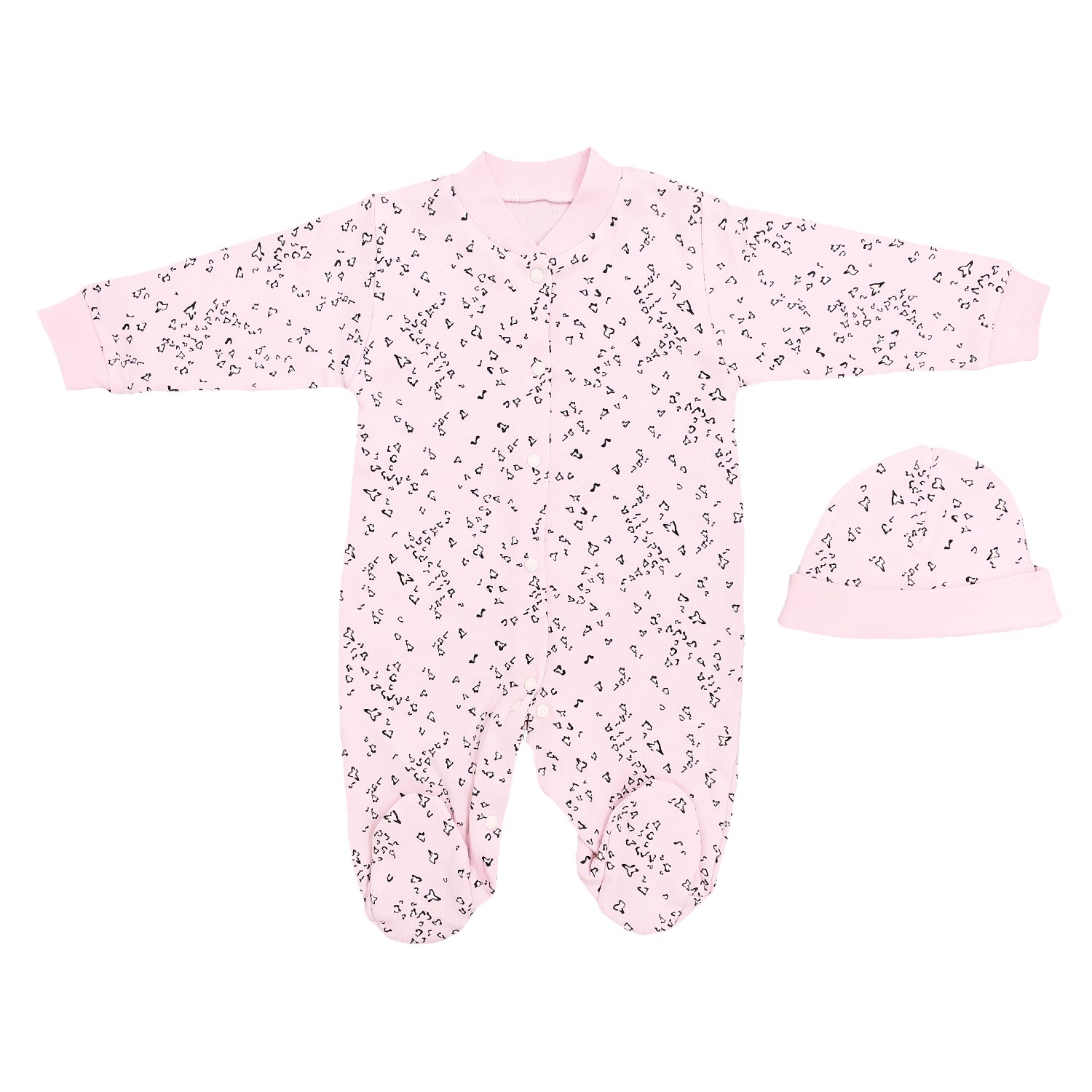 Gaye Desenli Bebek Tulumu 2161 Pembe