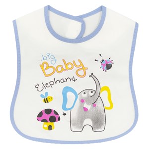 Sebi Bebe Sıvı Geçirmez Mama Önlüğü PVC 8437 Beyaz-Mavi
