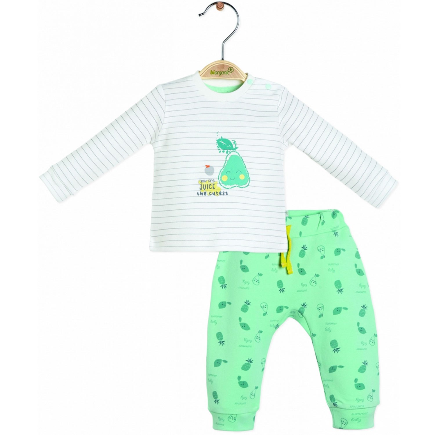 Biorganic Pear Is So Sweet 2'li Bebek Takımı 59686 Ekru-Yeşil