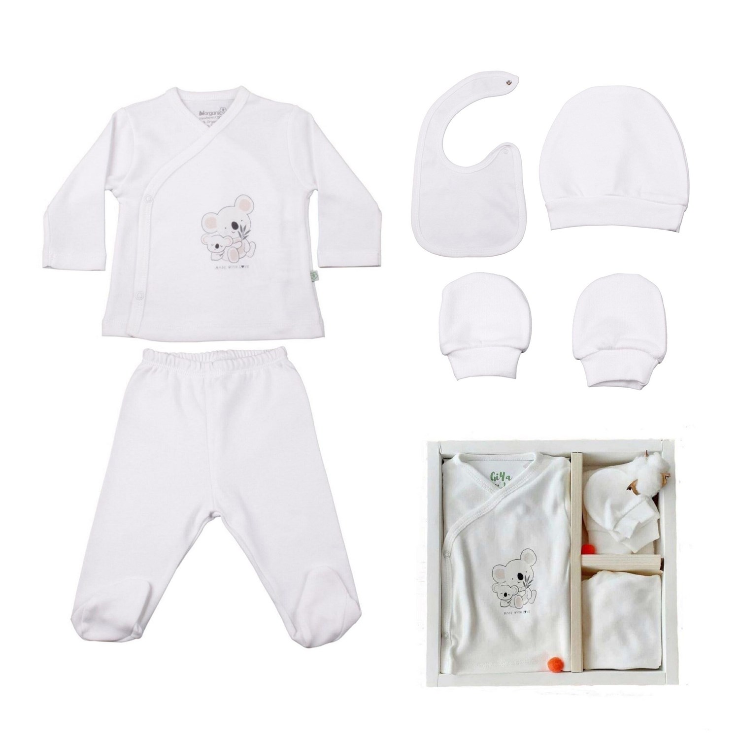 Biorganic Basic 5'li Bebek Hastane Çıkış Seti 62165 Ekru