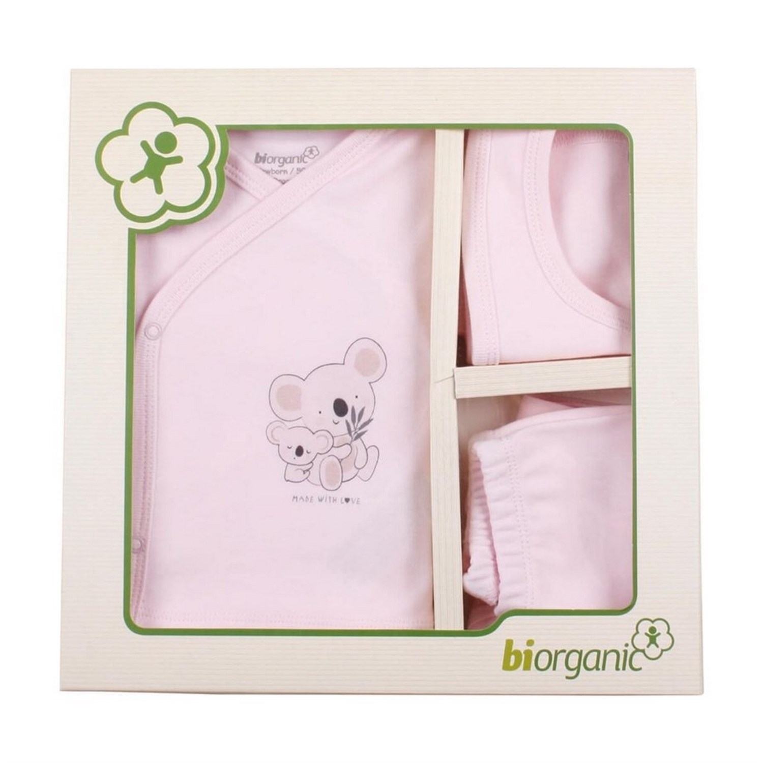 Biorganic Basic 5'li Bebek Hastane Çıkış Seti 62165 Pembe