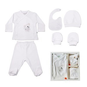 Biorganic Basic 5'li Bebek Hastane Çıkış Seti 62165 Ekru