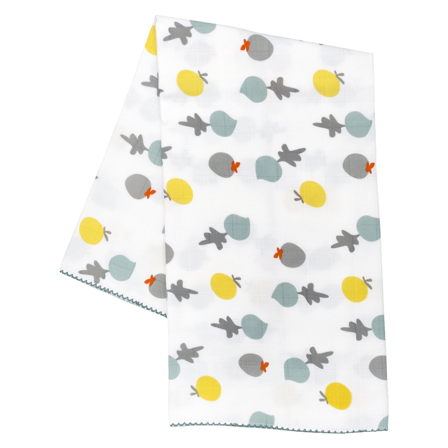 Biorganic Müslin Bebek Battaniye 86x124 Cm 64544 Ekru-Yeşil