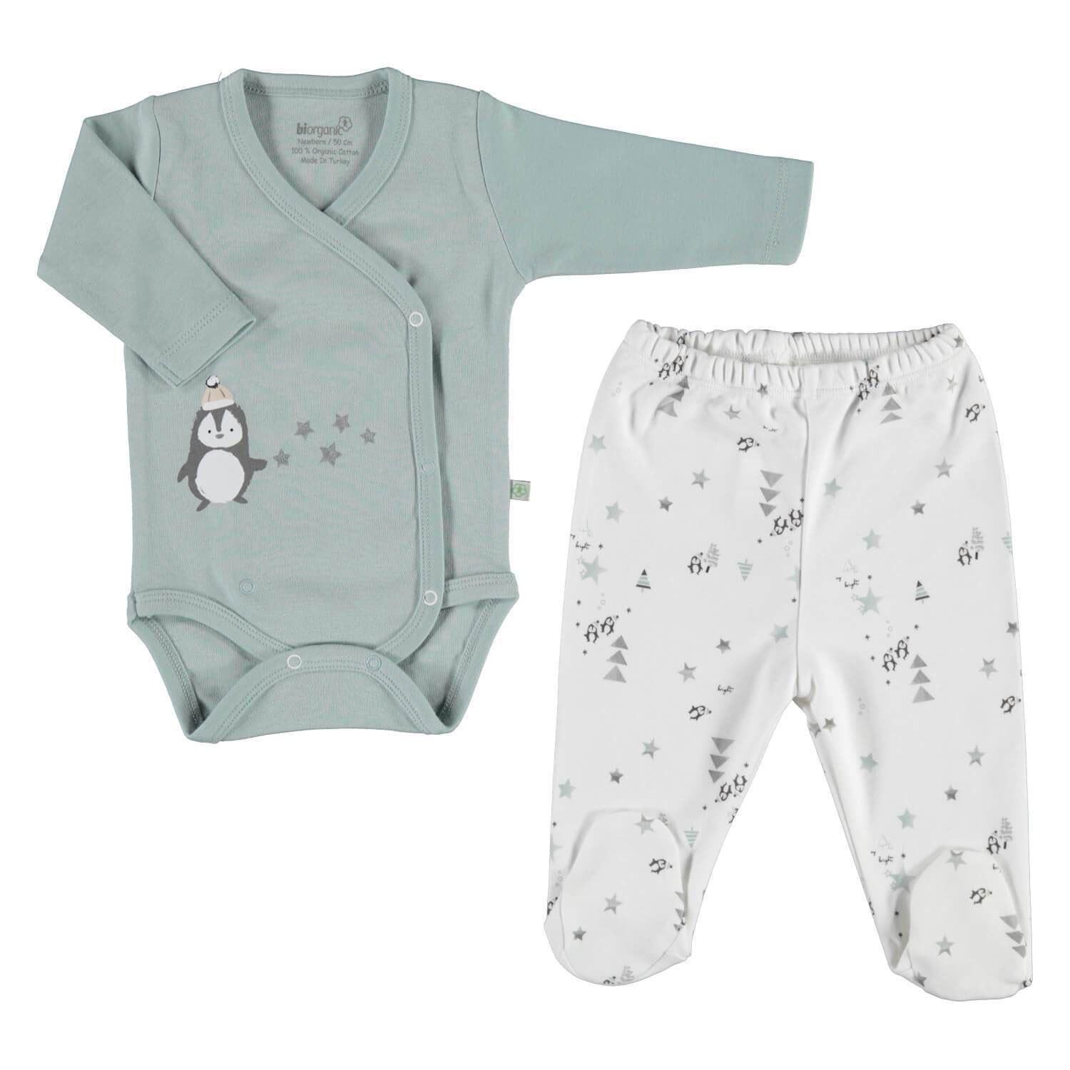 Biorganic Frozen Penguins 2'li Bebek Takımı 56846 Nil-Ekru