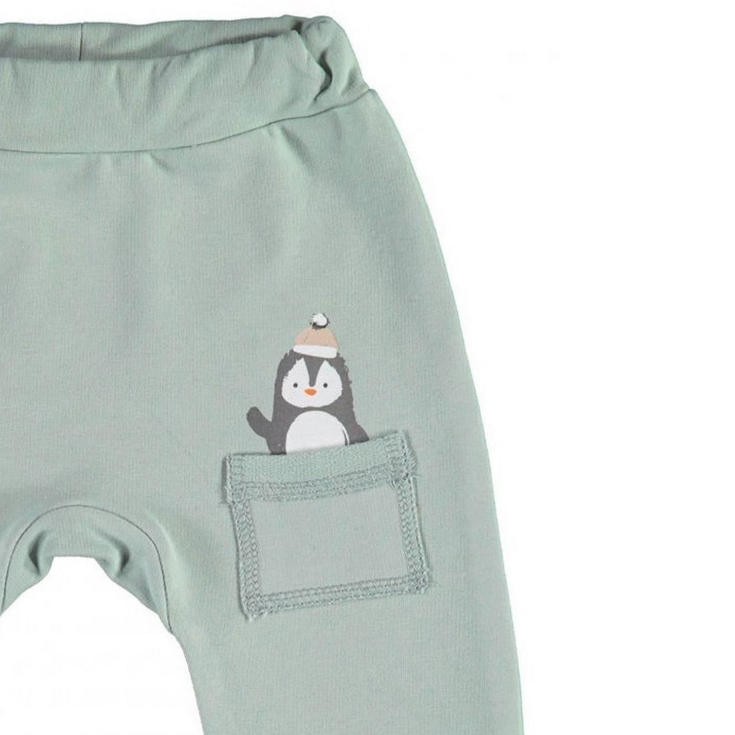 Biorganic Frozen Penguins Patiksiz Bebek Pantolonu 57691 Nil-Ekru