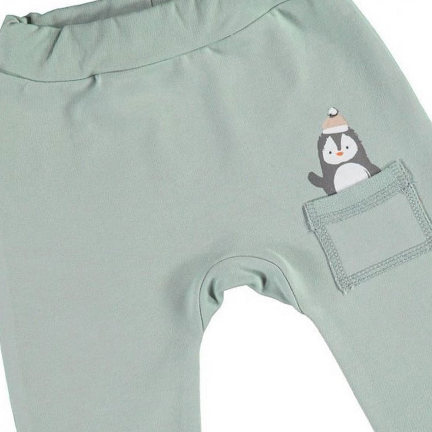 Biorganic Frozen Penguins Patiksiz Bebek Pantolonu 57691 Nil-Ekru