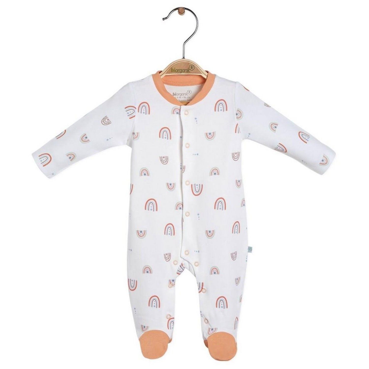 Biorganic Happy Rainbow Newborn Bebek Tulumu 60595 Ekru-Somon