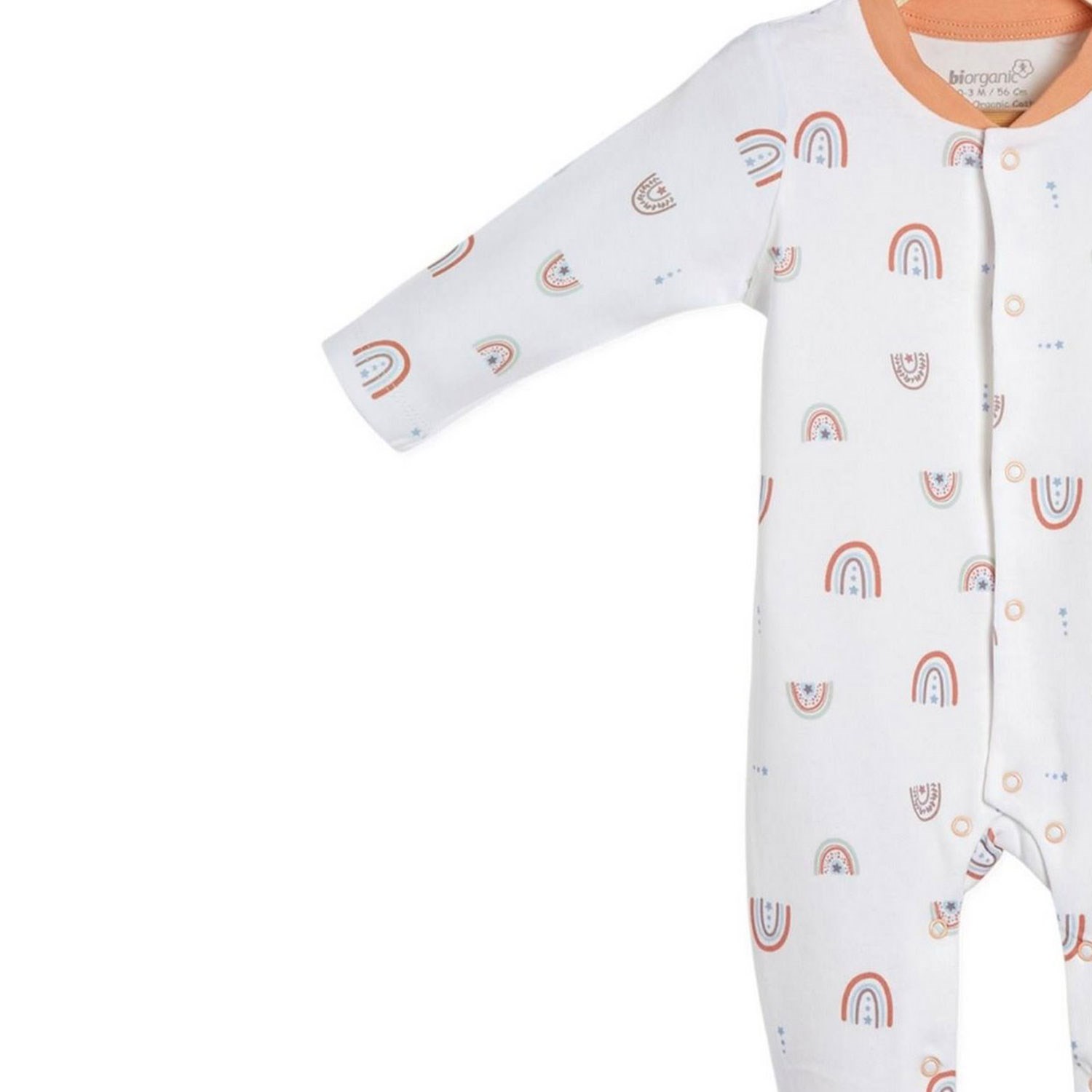 Biorganic Happy Rainbow Newborn Bebek Tulumu 60595 Ekru-Somon