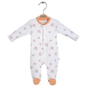 Biorganic Happy Rainbow Newborn Bebek Tulumu 60595 Ekru-Somon