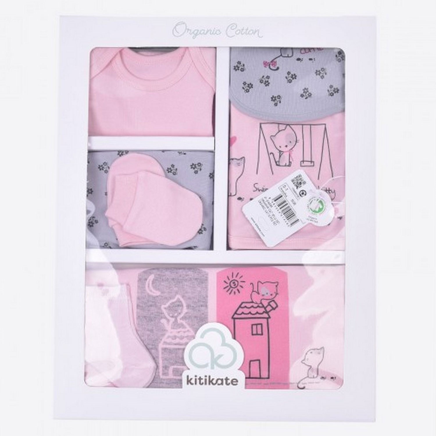 Kitikate Organic Cat 10'lu Bebek Hastane Çıkış Seti S14085 Pembe