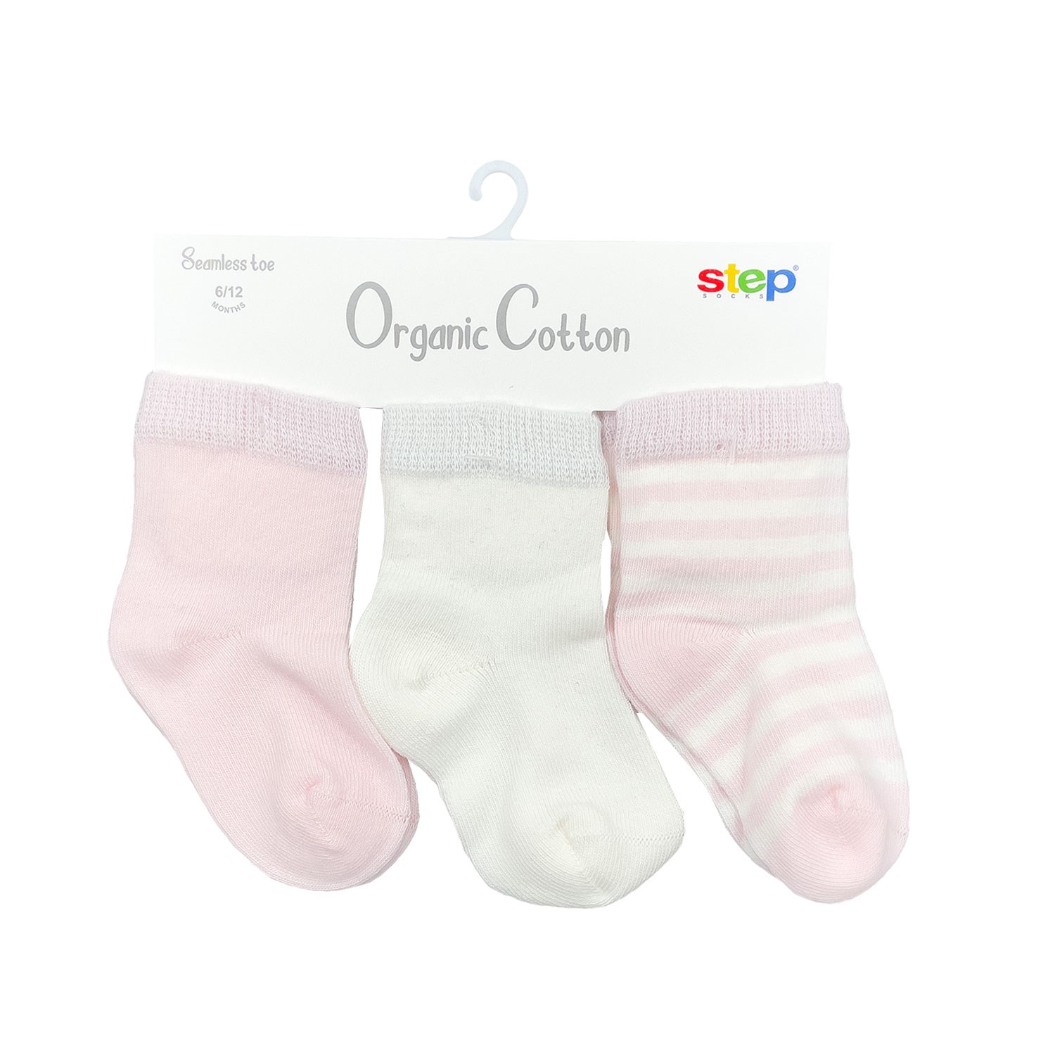 Step 3'lü Çizgili Bebek Çorabı 5000-0 Pembe
