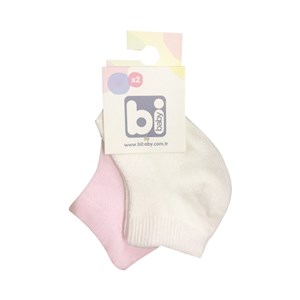 Bibaby Summer 2'li Babet Bebek Çorap 68355 Pembe-Ekru