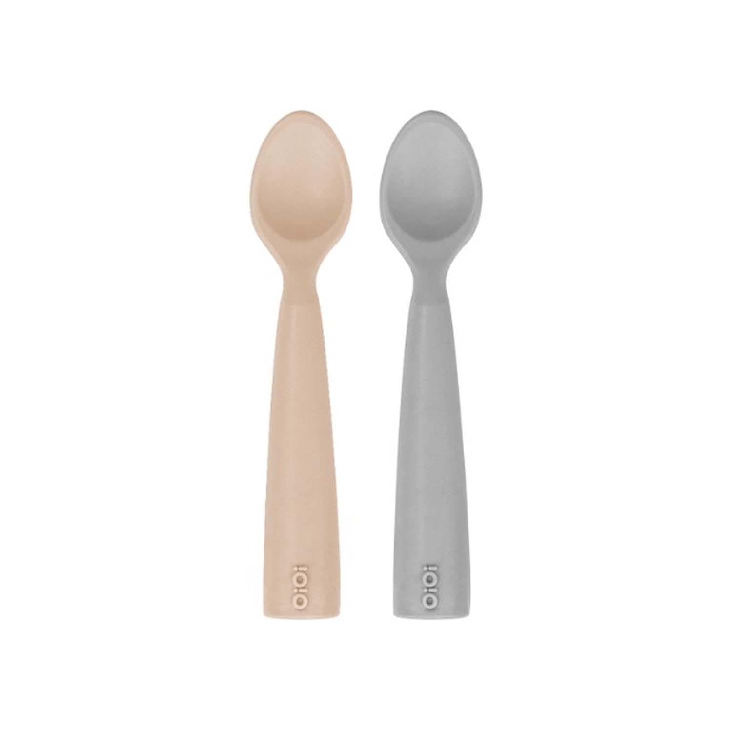Oioi Nam Nam 2'li Silikon Kaşık Bubble Beige-Powder Grey