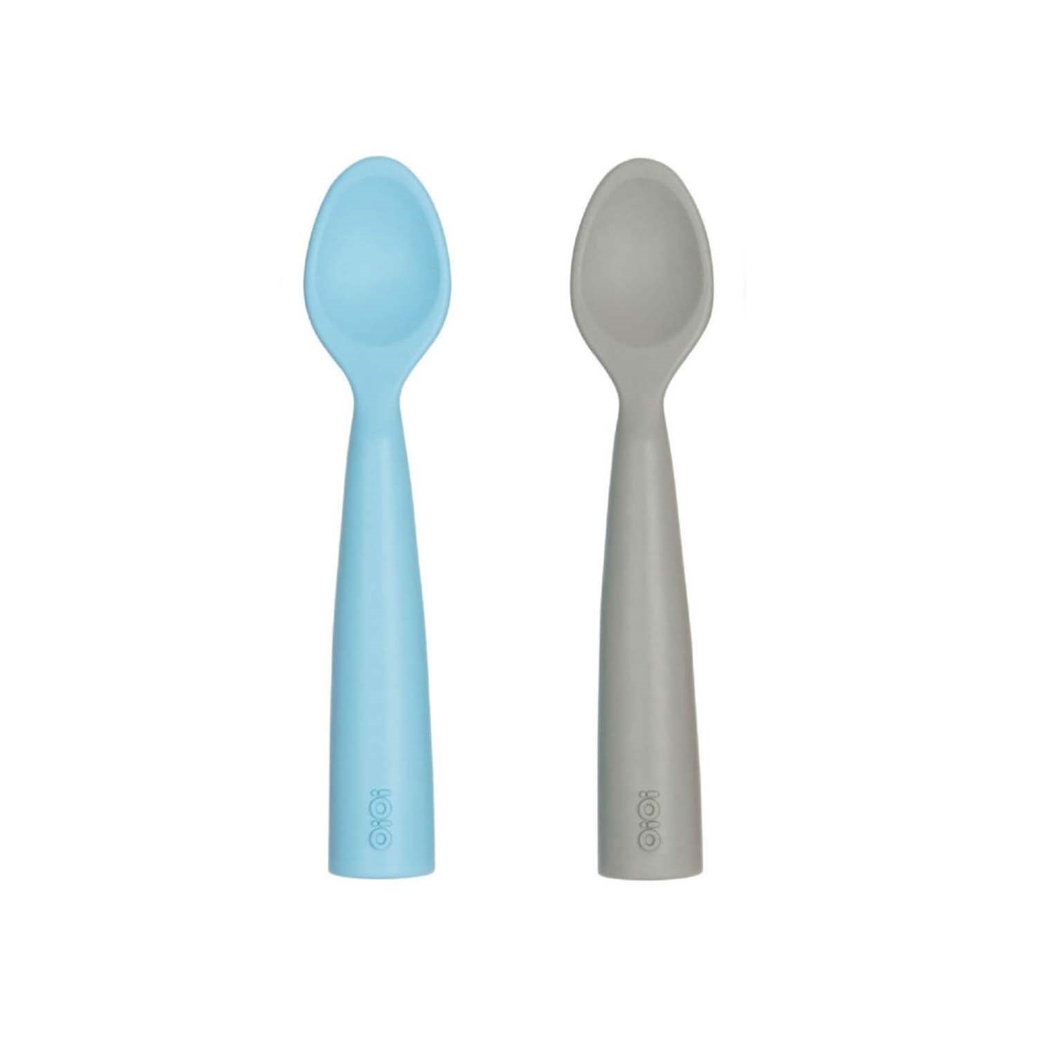 Oioi Nam Nam 2'li Silikon Kaşık Mineral Blue-Powder Grey