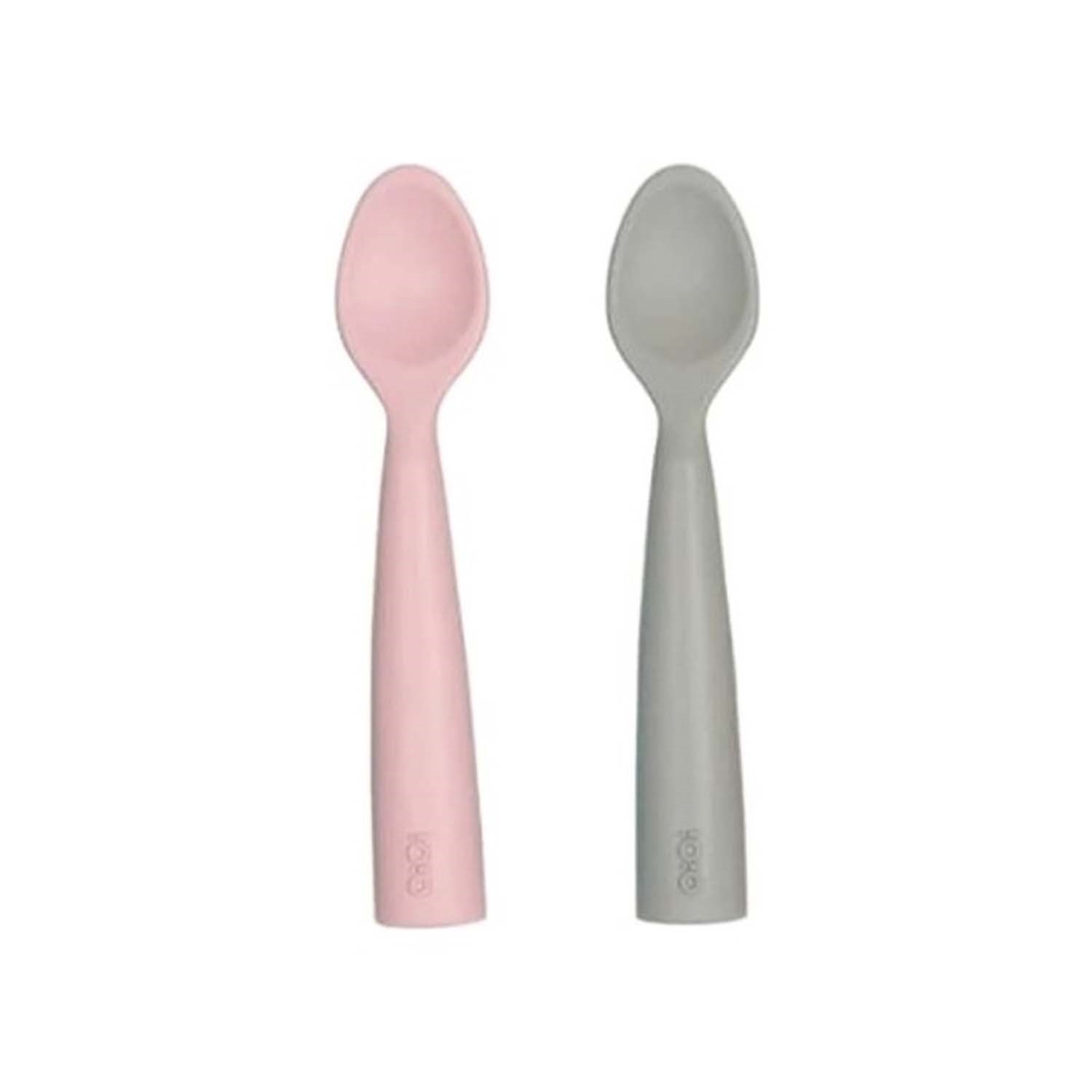 Oioi Nam Nam 2'li Silikon Kaşık Pinky Pink-Powder Grey