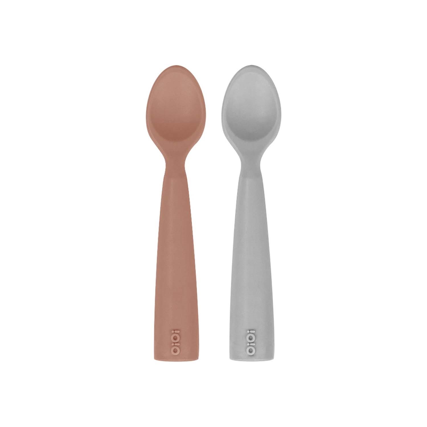 Oioi Nam Nam 2'li Silikon Kaşık Woody Brown-Powder Grey