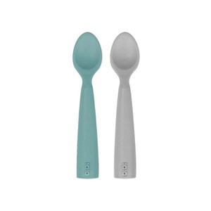 Oioi Nam Nam 2'li Silikon Kaşık Aqua Green-Powder Grey