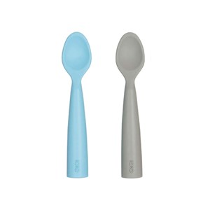 OiOi Nam Nam 2'li Silikon Mama Kaşığı Mineral Blue-Powder Grey