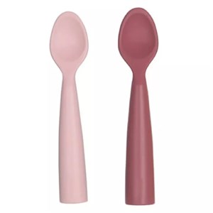 Oioi Nam Nam 2'li Silikon Kaşık Pembe-Kahverengi