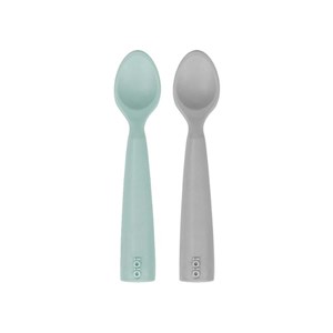 Oioi Nam Nam 2'li Silikon Kaşık River Green-Powder Grey