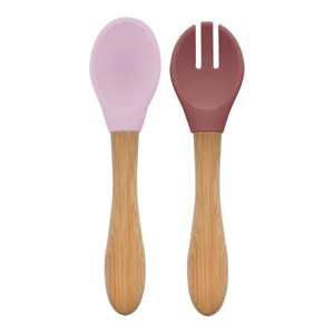 Oioi Mama Kaşık Çatal Seti Pembe-Kahverengi