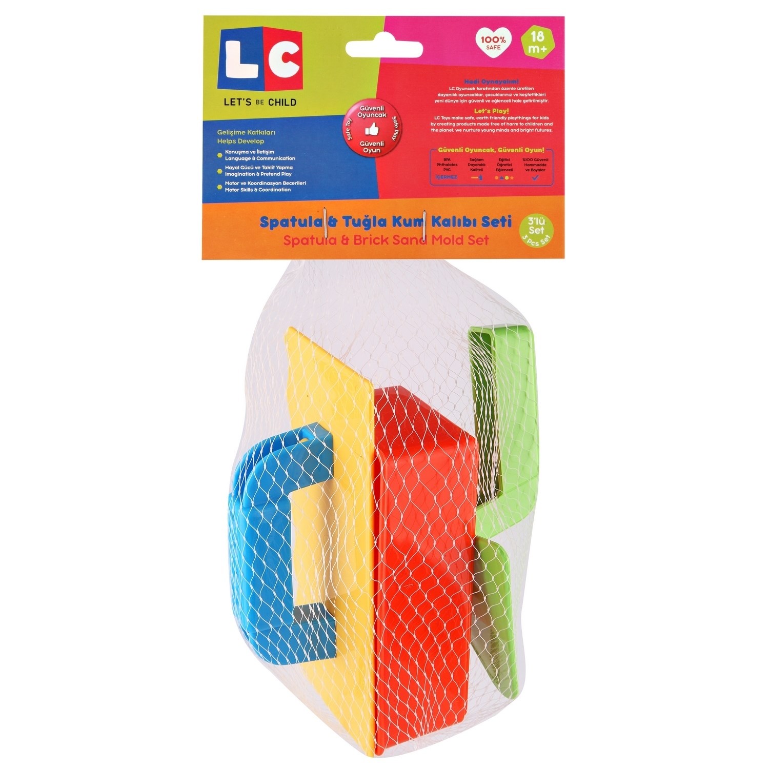 Let's Be Child Spatula ve Tuğla Kum Kalıbı 18+ Ay 30866 Sarı-Turuncu