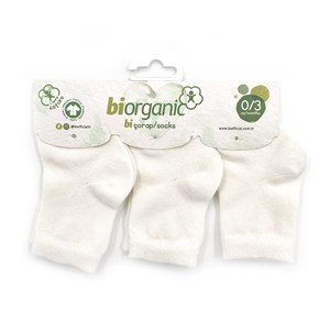 Biorganic 3'lü Düz Çorap 68432 Ekru