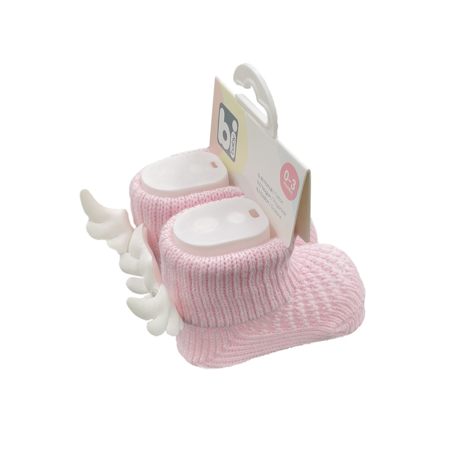 Bibaby Angel Bebek Çorabı 68297 Pembe-Ekru