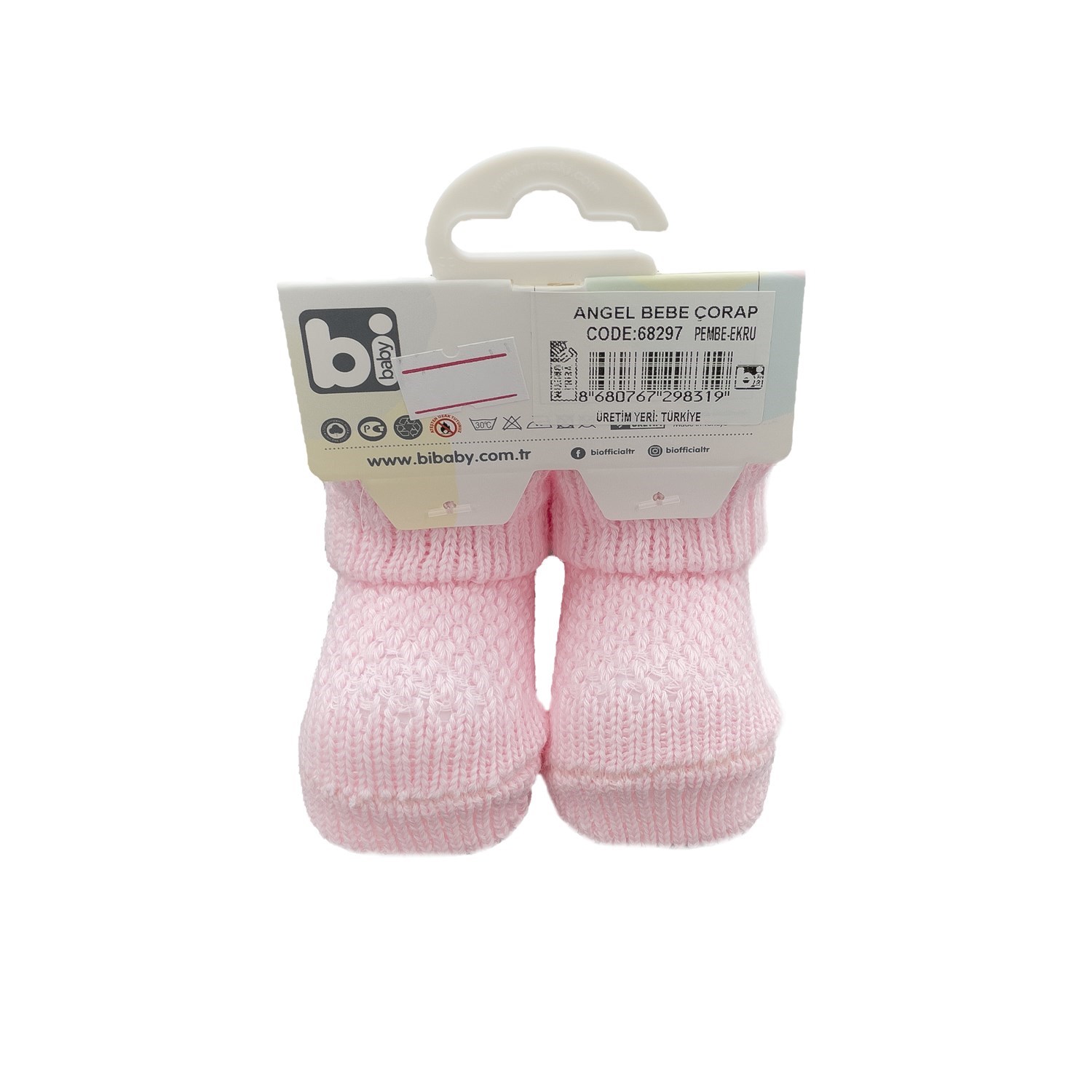 Bibaby Angel Bebek Çorabı 68297 Pembe-Ekru