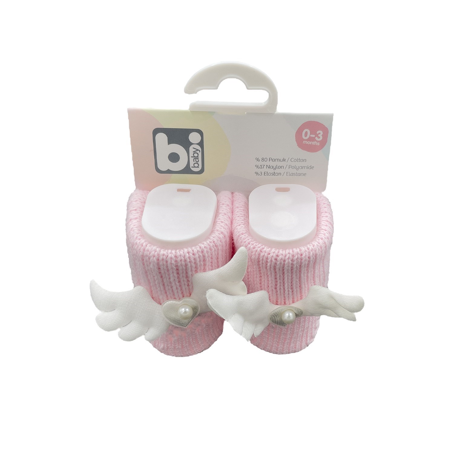 Bibaby Angel Bebek Çorabı 68297 Pembe-Ekru