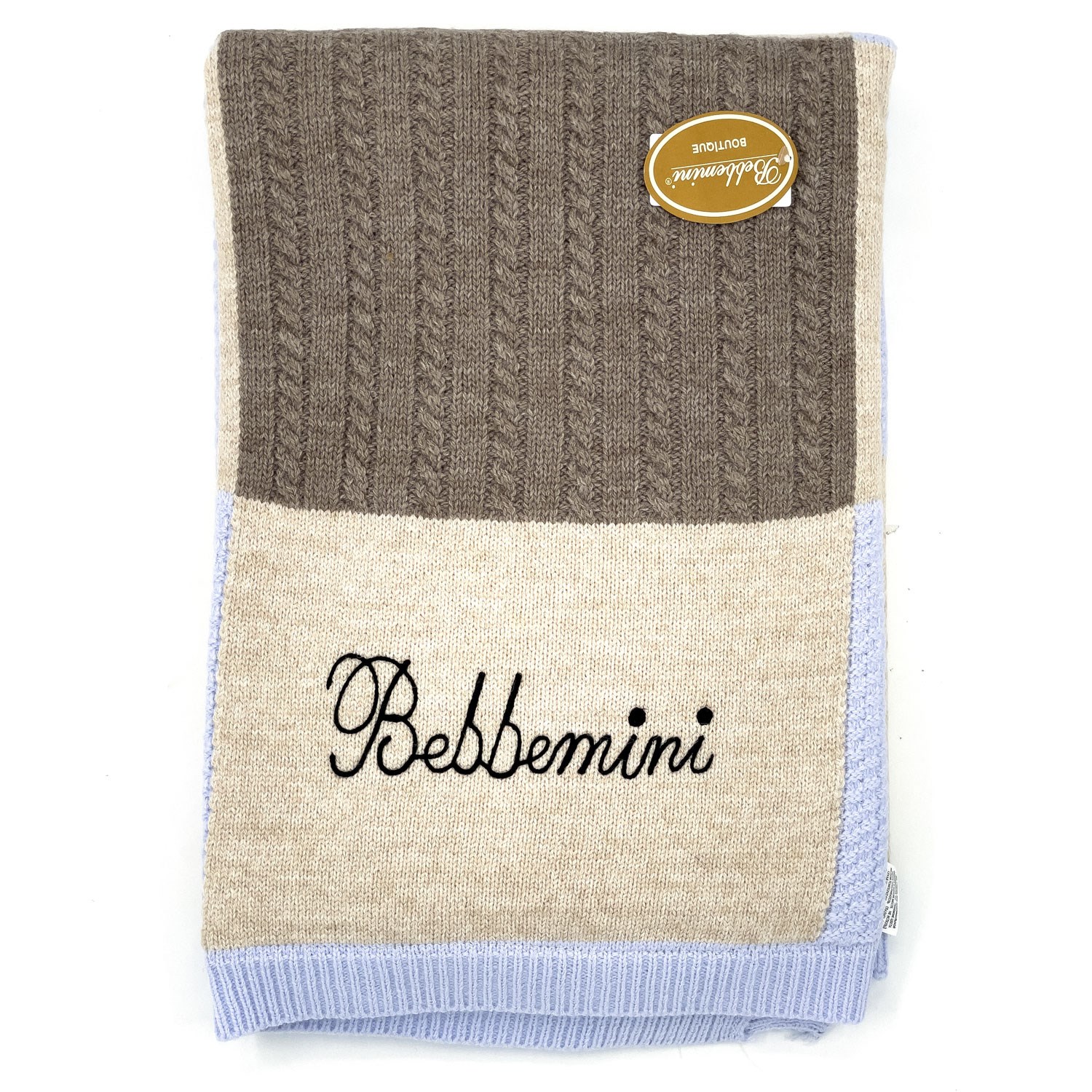 Bebbemini Bebek Battaniye 90x90 Cm 2059 Ekru-Mor