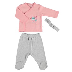 Bibaby New Sweet Life 3'lü Zıbın Seti 73270 Pembe-Gri